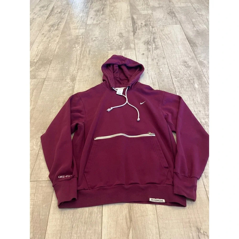 Nike Standard Issue Dri-FIT Hoodie Womens Med Plum Purple Zipper Pocket Pullover